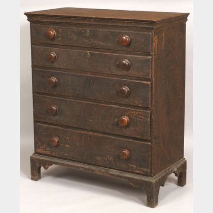 Chippendale Maple Paint-decorated Chest of Drawers