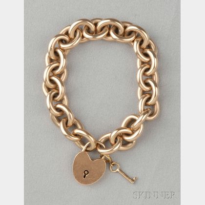 14kt Gold Padlock Bracelet