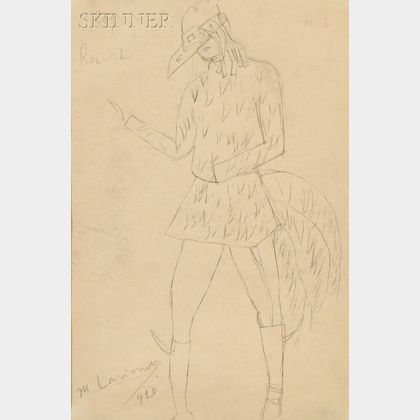 Mikhail Larionov (French/Russian, 1881-1964) Costume for the Cock from Renard