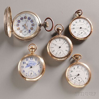 Five Pocket Watches of Varying Design and Manufacture
