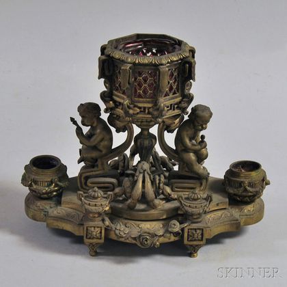 Figural Bronze Decorative Candleholder