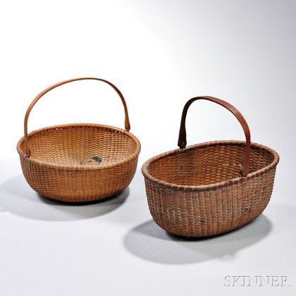 Two Swing-handled Nantucket Baskets