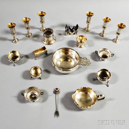 Group of English Sterling Silver Tableware
