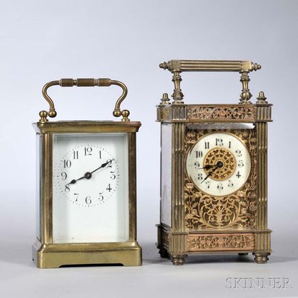 Two Time-only French Carriage Clocks