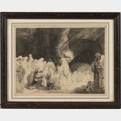 After Rembrandt van Rijn (Dutch, 1606-1669) The Presentation in the Temple: Oblong Print