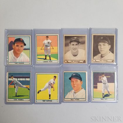 Eight 1940 and 1941 Gum Inc. Play Ball Baseball Cards