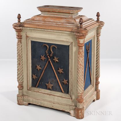 Gray- and Blue-painted Odd Fellows Altar