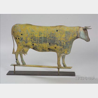 Molded Copper and Zinc Cow Weather Vane