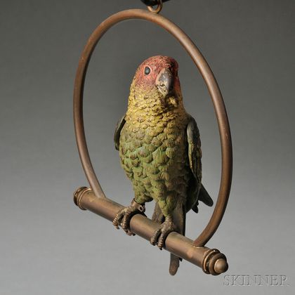 Cold-painted Bronze Parrot