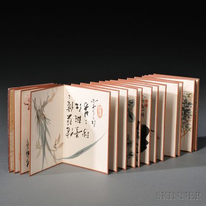 Portable Painting Album and Two Hanging Scrolls