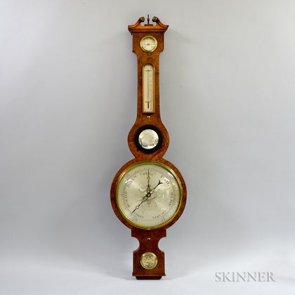 Regency-style Burl Veneer Barometer