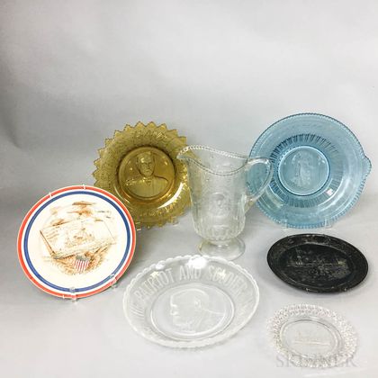 Seven Commemorative Mostly Glass Items