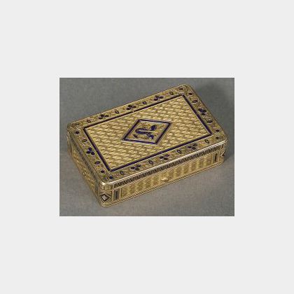 Gold Musical Patch Box Probably By Piquet & Meylan