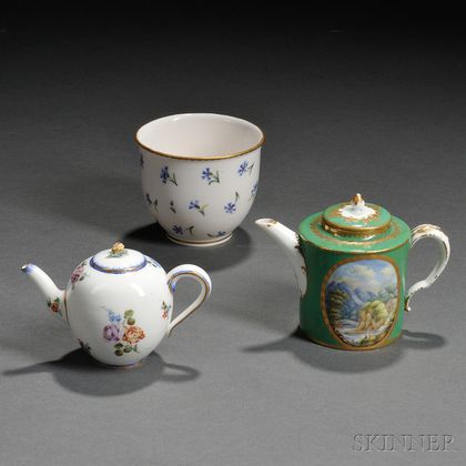 Three Sevres Porcelain Tea Wares