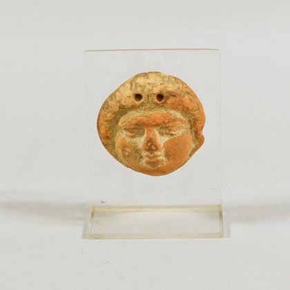 Small Carved Stone Mask Medallion