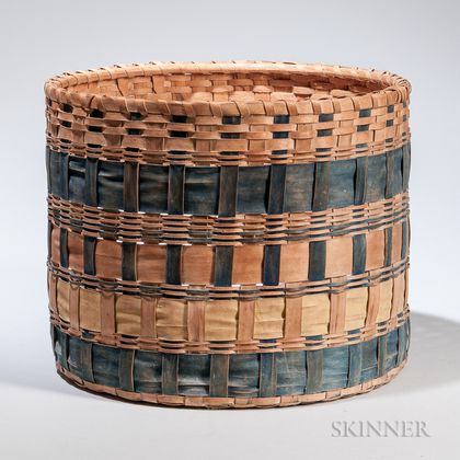 New England Indian Woven Splint Basket