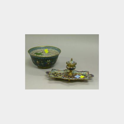 Chinese Cloisonne Bowl and a French Cloisonne Inkstand. 