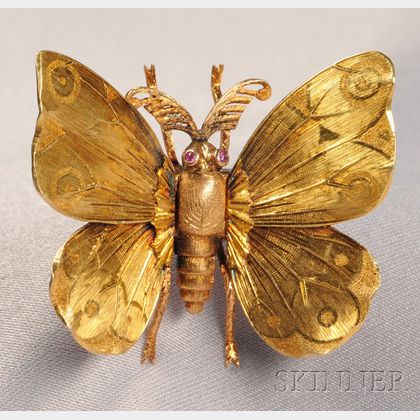 18kt Gold Butterfly "Veil" Brooch, M. Buccellati