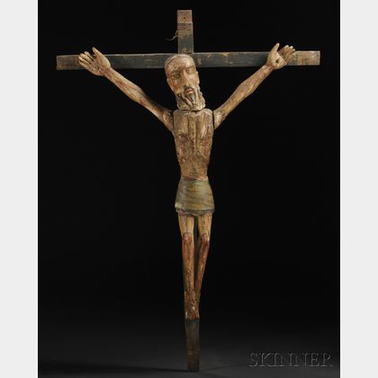 Southwest Carved Wood Crucifixion Bulto