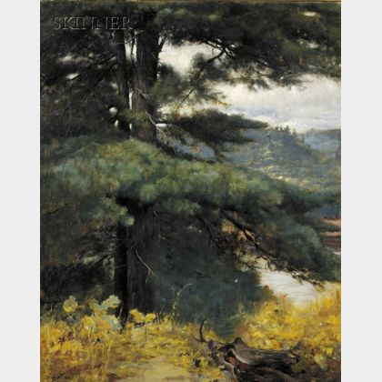 Douglas Volk (American, 1856-1935) View at the Artist's Studio, Kezar Lake, Maine