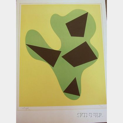Hans (Jean) Arp (French, 1887-1966) Composition (Yellow, Green, Black).