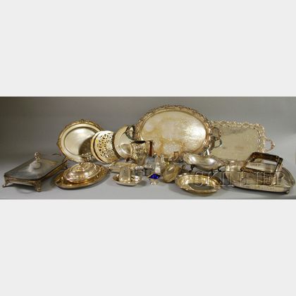 Approximately Twenty-five Silver Plated Serving Pieces