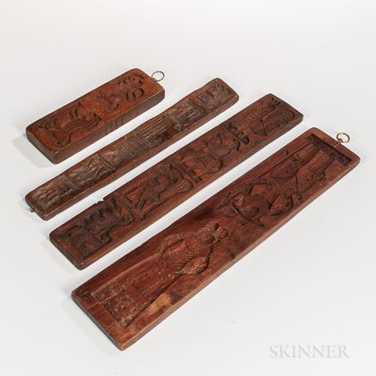 Four Carved Cookie Boards