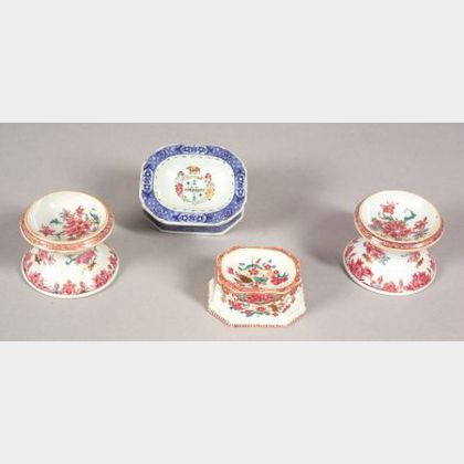 Four Chinese Export Porcelain Salt Cellars