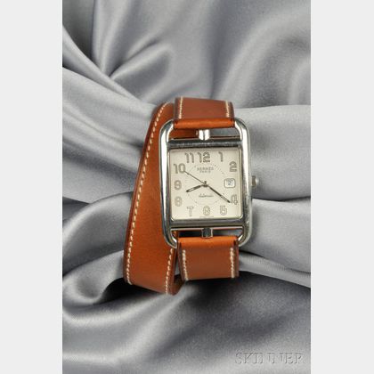 Stainless Steel "Cape Cod" Wristwatch, Hermes