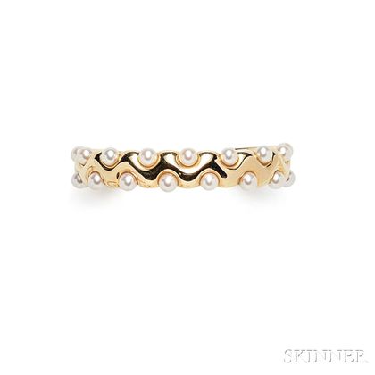 18kt Gold and Cultured Pearl Cuff, Van Cleef & Arpels