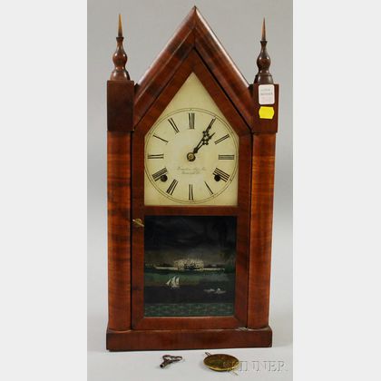 Mahogany Steeple Clock by Brewster Manufacturing Company