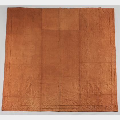 Light Brown Linsey-woolsey Quilted Coverlet