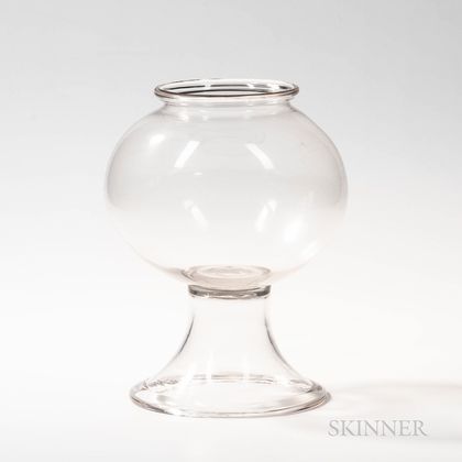 Blown Glass Fishbowl on Stand