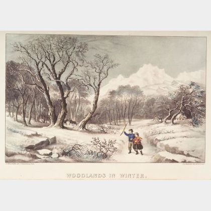 Currier & Ives, publishers (American, 1857-1907) Woodlands in Winter.