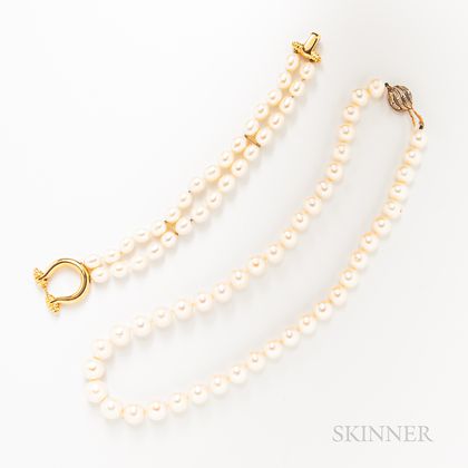 Freshwater Cultured Pearl Necklace and Bracelet