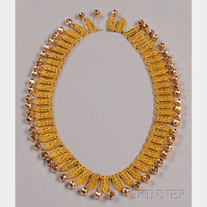 14kt Bicolor Gold Fringe Necklace