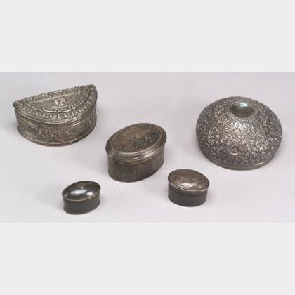 Five Pieces of Southeast Asian Silver