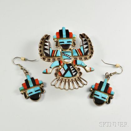 Two Zuni Inlay Jewelry Items