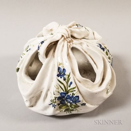 Italian Faience Pottery Kerchief Vase