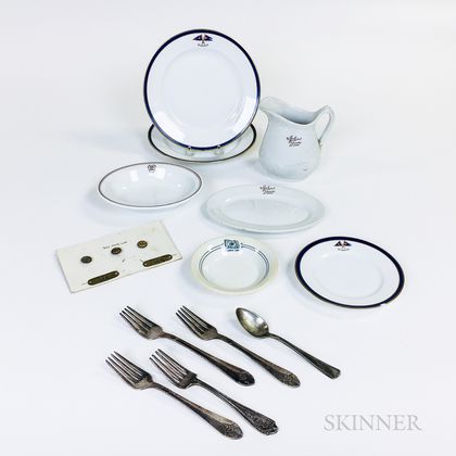 Group of Steam Line Tableware Items