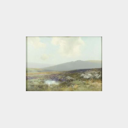 Frederick John Widgery (British, 1861-1942) Moorland Landscape with Sheep