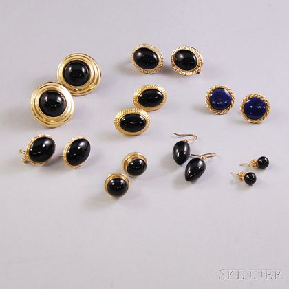 Small Group of Mostly Gold and Onyx Jewelry