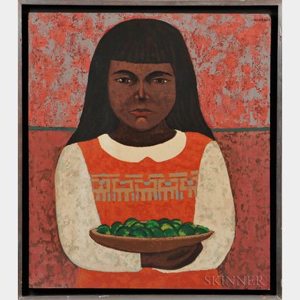 Mario Miguel Mollari (Argentinian, 1930-2010) Girl with Fruit