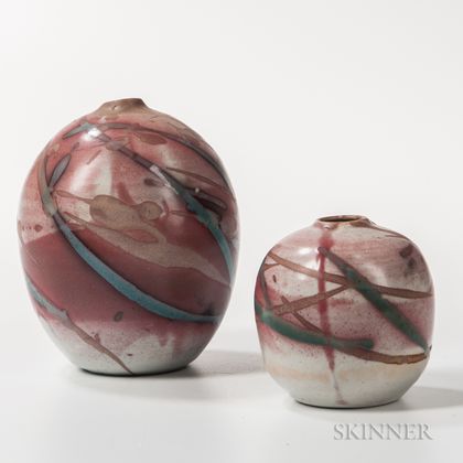 Two Makoto Yabe (1947-2005) Studio Pottery Vases
