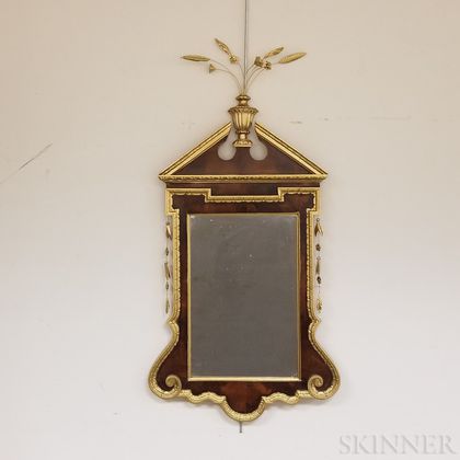 Federal-style Carved and Parcel-gilt Mahogany Mirror