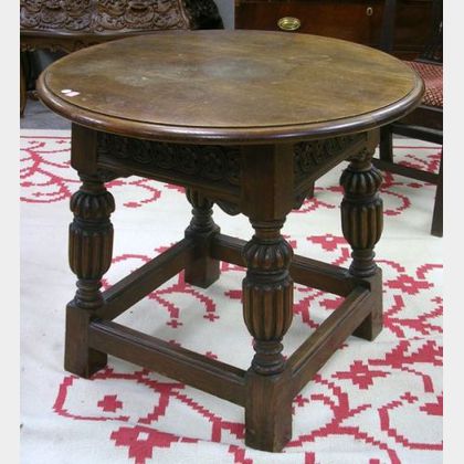 Hale & Kilburn Mfg. Co. Jacobean-style Carved Oak Occasional Table