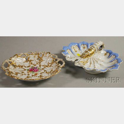 Two European Gilt-decorated Porcelain Dishes
