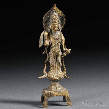 Tang-style Gilt-bronze Guanyin