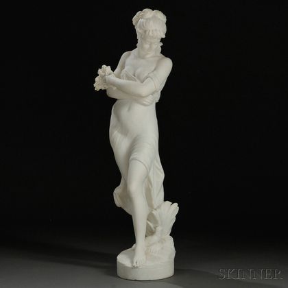 Italian School, Late 19th/Early 20th Century Marble Figure of a Scantily Clad Girl