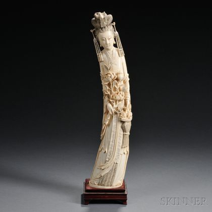Ivory Tusk Carving of a Woman